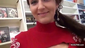 A Horny Temporary Employee Gets Fucked And Impregnated On Camera In A Video Store