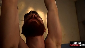 A Voluptuous Femdom Uses A Strapon To Penetrate Her Submissive'S Rear After A Whipping Session